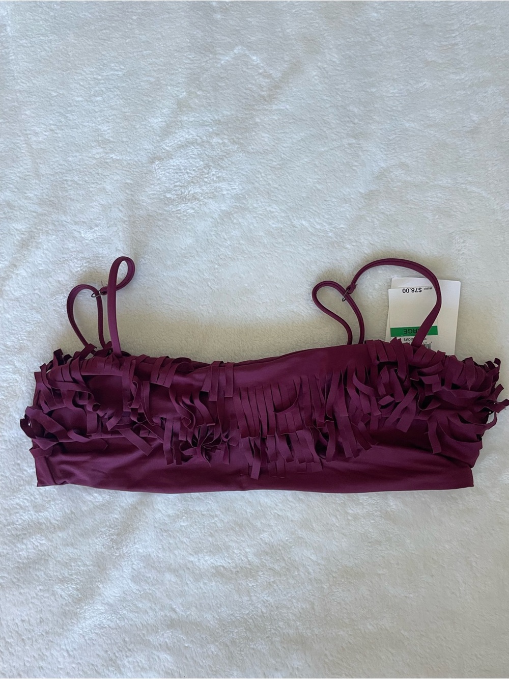 BECCA Plum Fringe Bandeau Bikini Top
